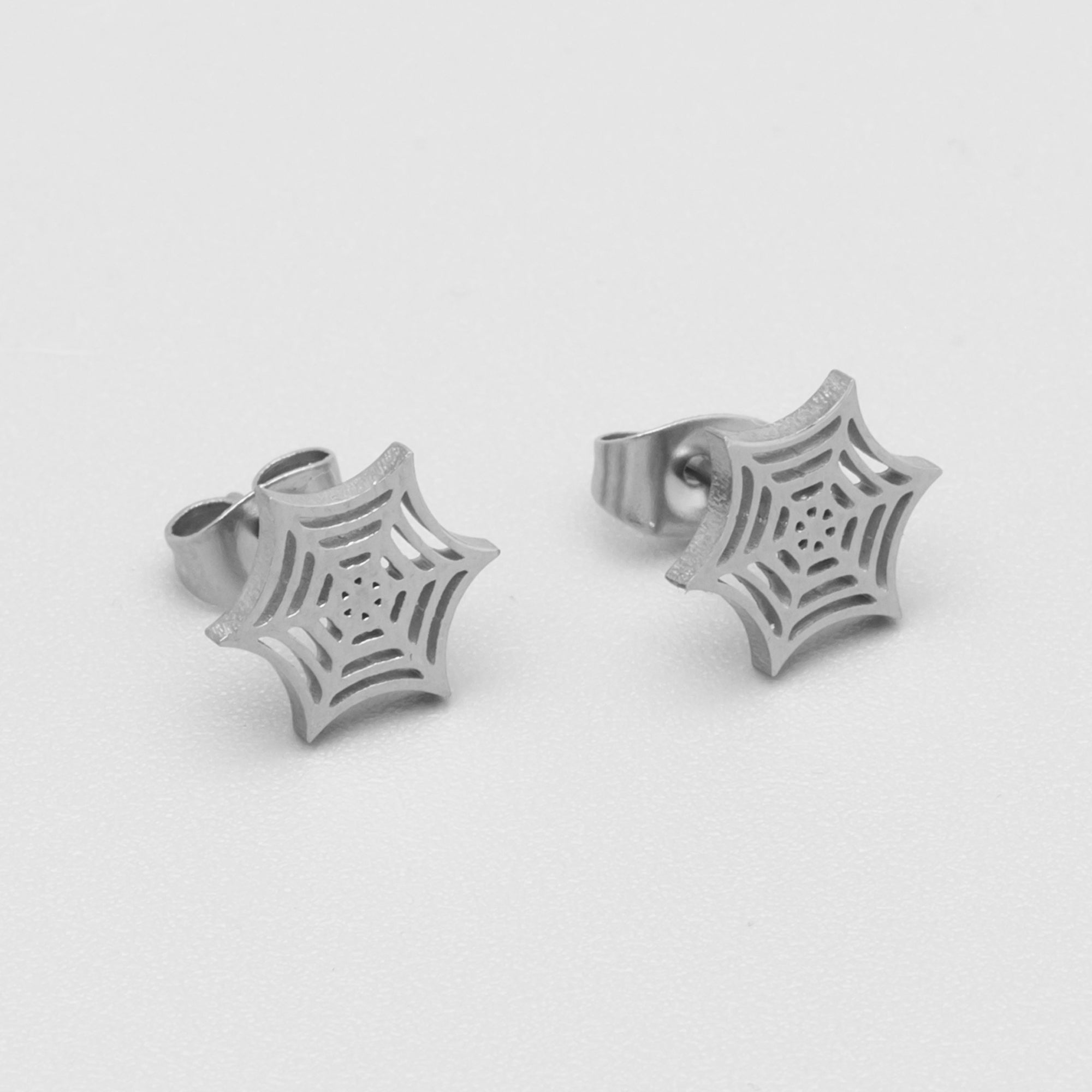 Cobweb Stud Earrings (Silver)