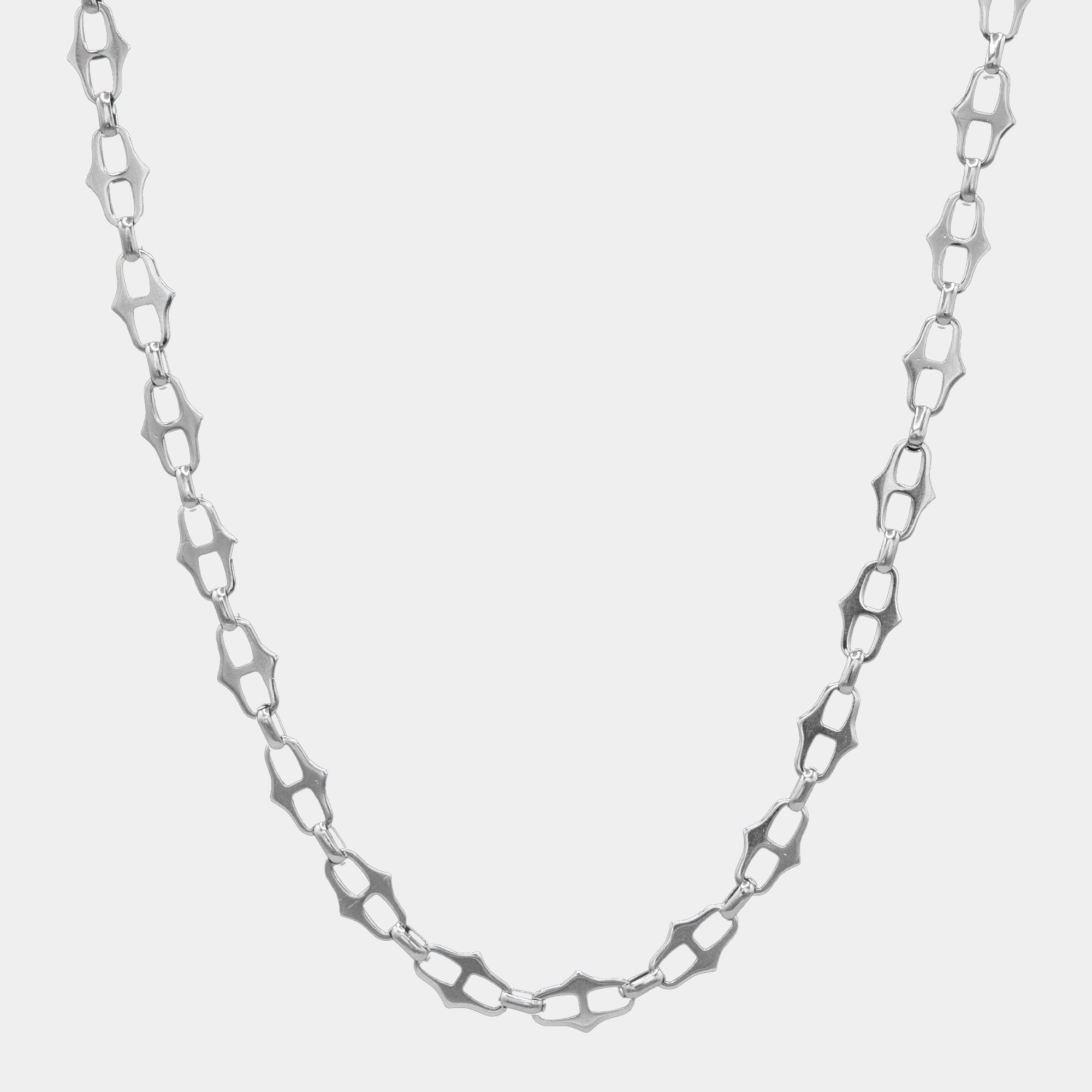 Chunky Gothic spike link necklace in silver 