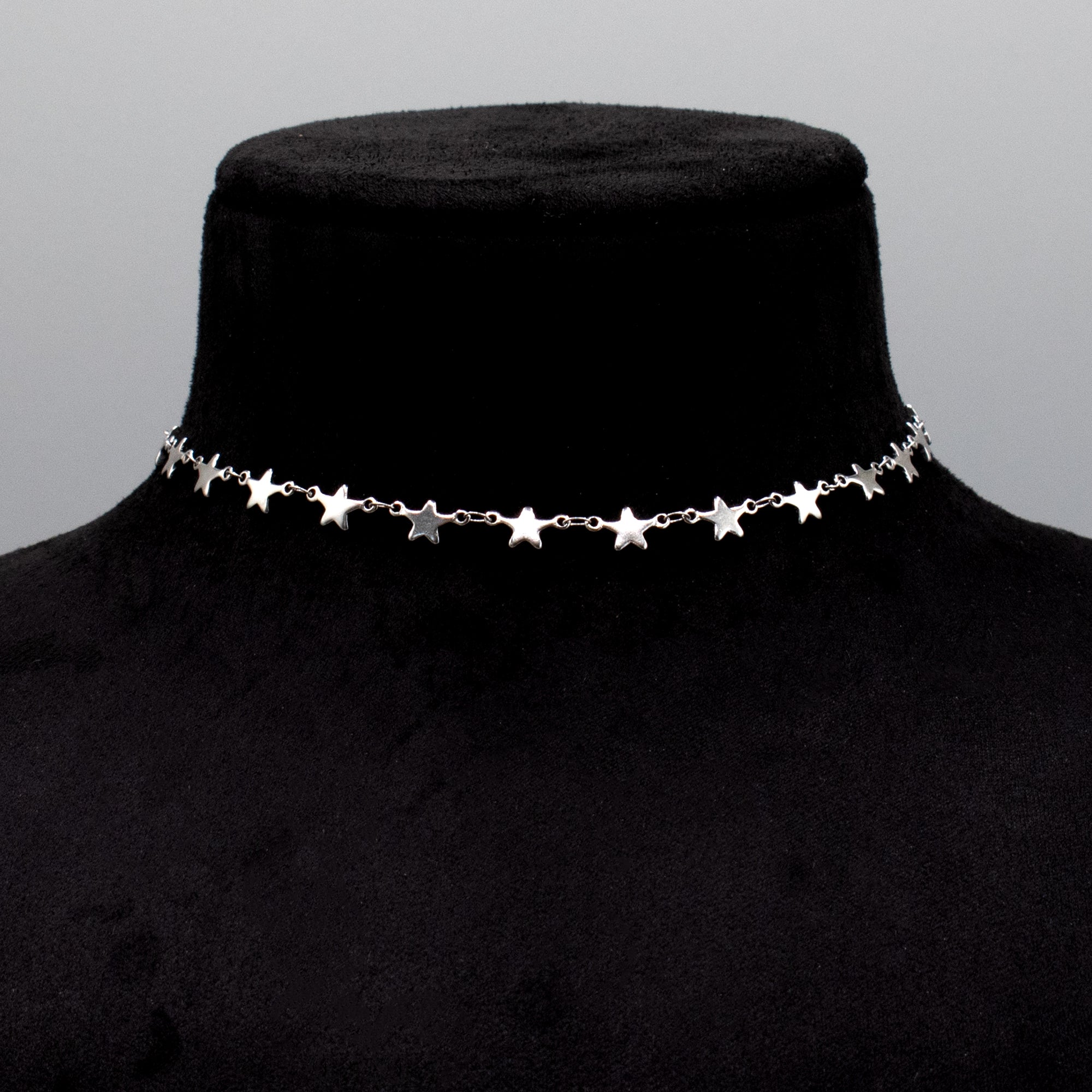 Star Link Choker Necklace - (Silver) 10mm