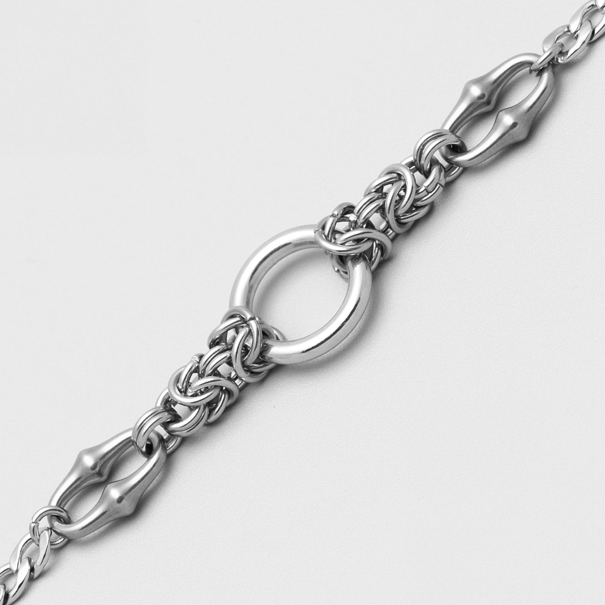 Silver O ring day collar bracelet 