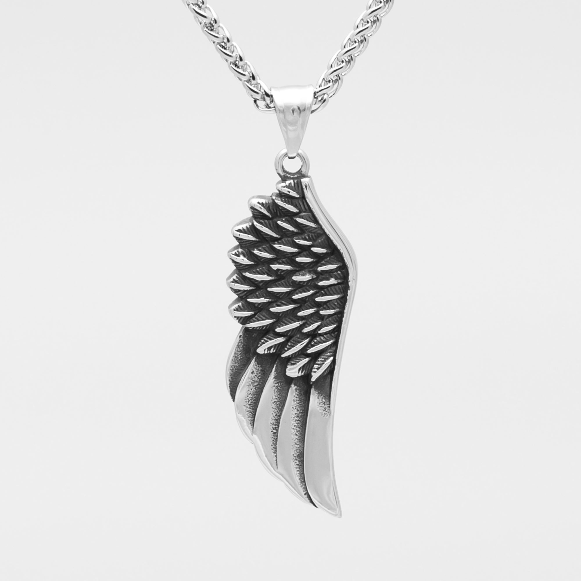 Angel Wing Pendant Necklace (Silver)