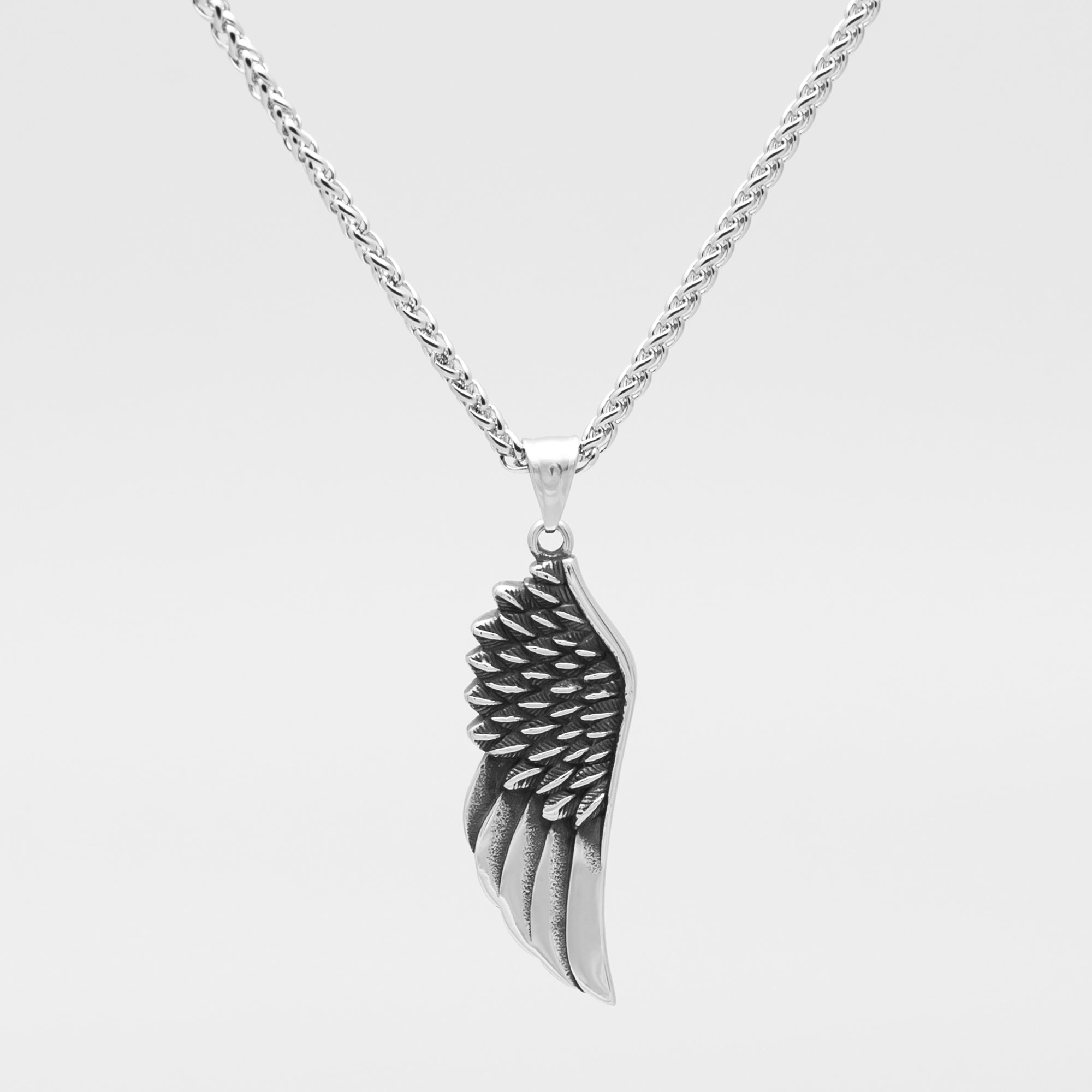 Angel Wing Pendant Necklace (Silver)