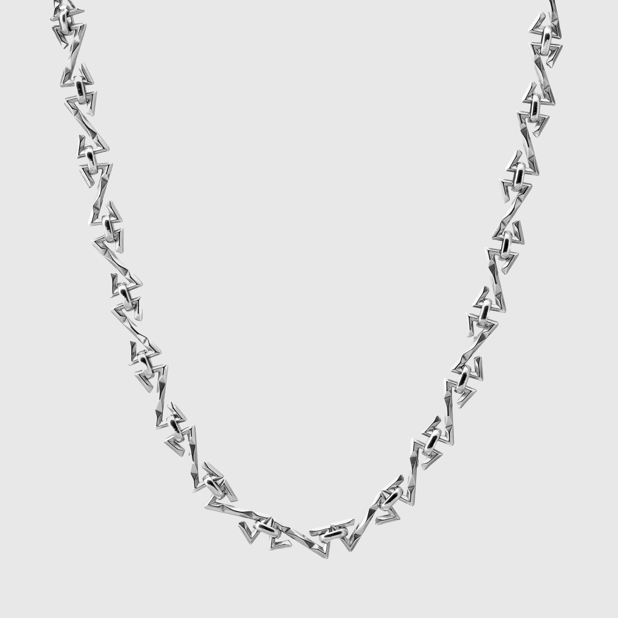 silver chunky z link necklace 7mm wide